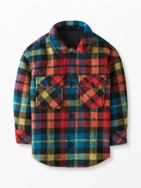 Hanna Andersson Faux Wool Felt Plaid Jacket Size 12